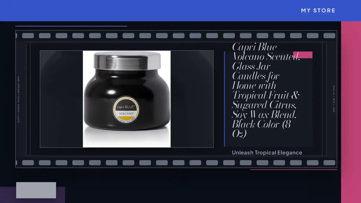 Capri Blue Volcano Scented, Glass Jar Candles for Home with Tropical Fruit &amp; Sugared Citrus, Soy Wax Blend, Black Color (8 Oz) by@Outfy